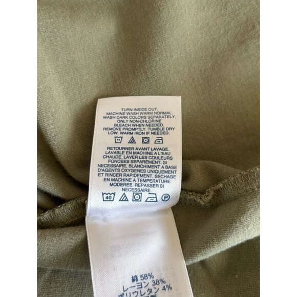 LANDS END Shift Dress Size 2X Khaki Green Cotton Blend Relaxed Comfy Lagenlook - Picture 8 of 8